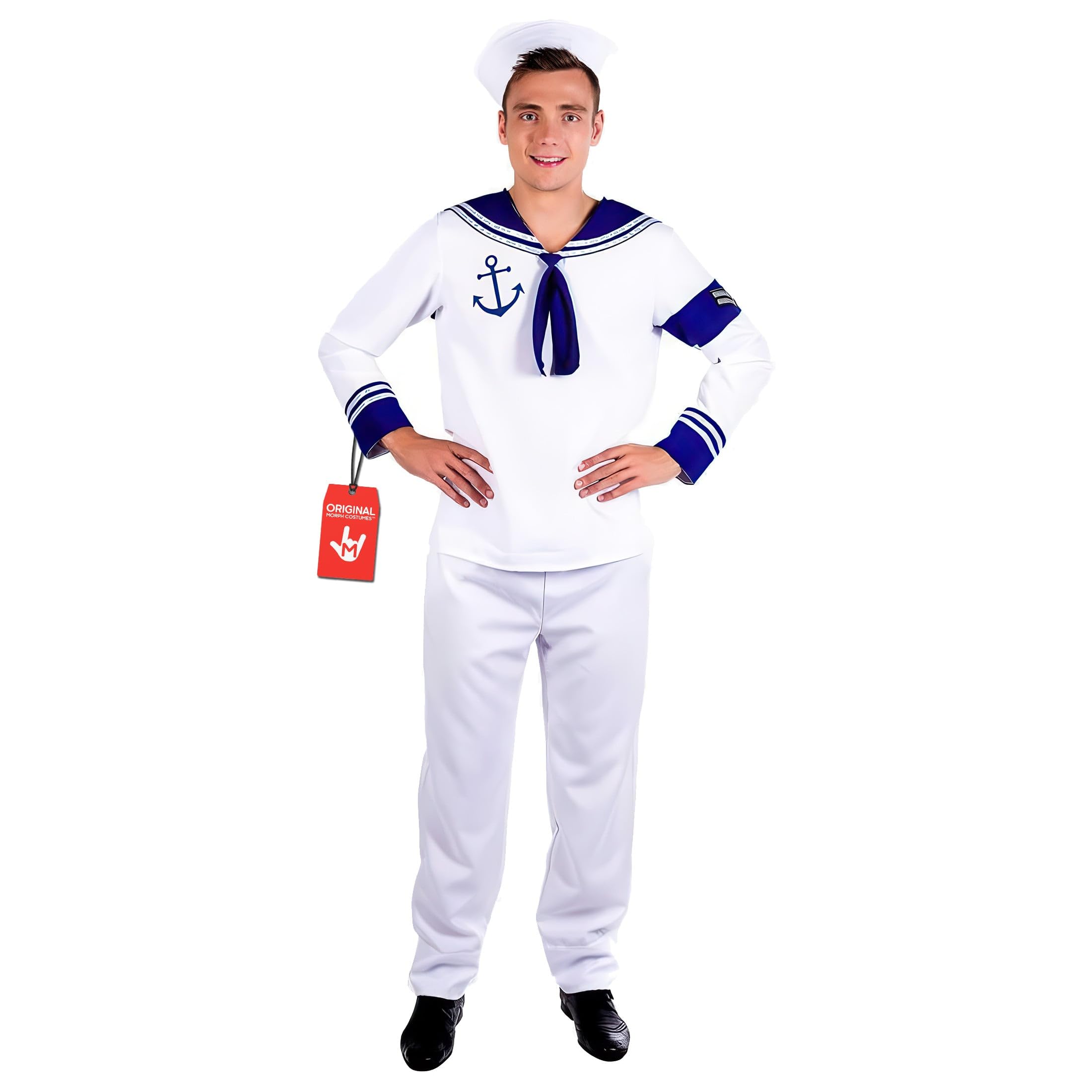 fun shack Mens Sailor Costume, Adult Sailor Halloween Outfit, Nautical Costume for Men, Maritime Dress Up