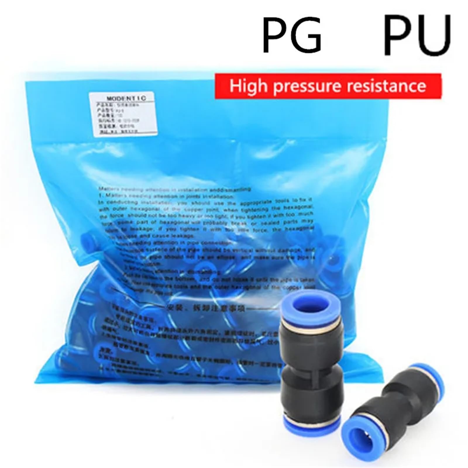 50 unidades/100 piezas de poliuretano PV tipo L de 90 grados de 2 vías de conexión neumática de plástico de 4 mm, 6 mm, 8 mm, accesorios de bloqueo de deslizamiento rápido (PG 10-6 mm, 100