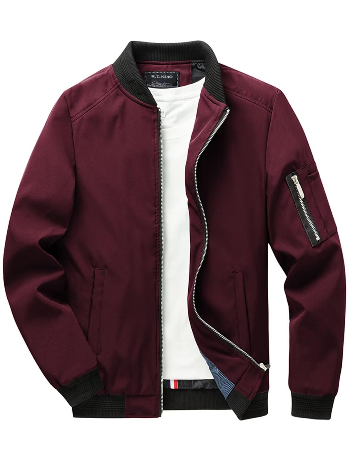 Jinsha Homme ExtéRieur Printemps-Automne Casual Classique Veste-Jacket Mode Pilote Bomber Léger Coupe - Vent Mince Cargo Veste De Baseball ete Blouson Polyester Softshell Veste Sport Veste Homme