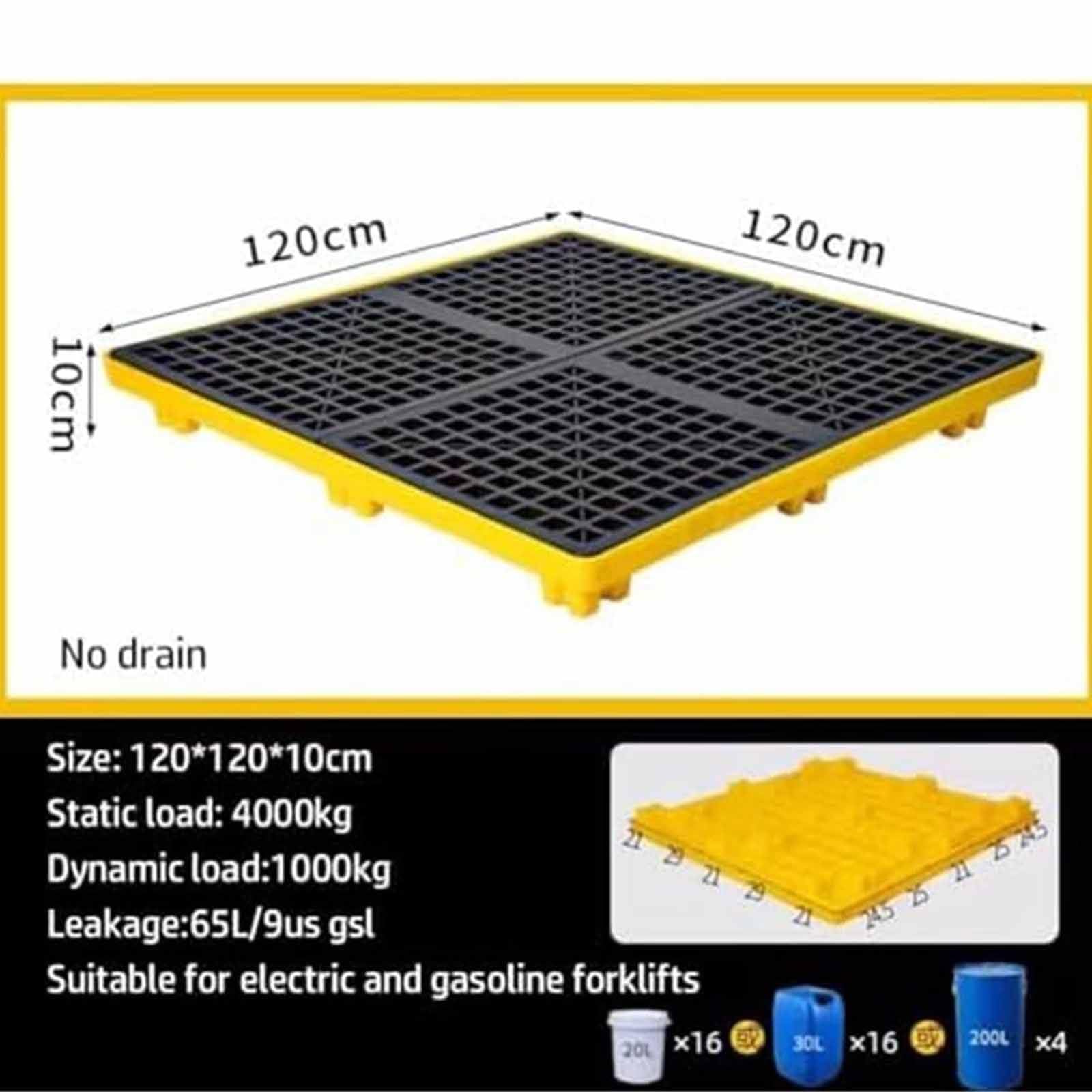 Industrielle Trommel-Spill-Containment-Palette für den Arbeitsplatz, sicher, schwer, einfach zu montieren, ideal für Chemikalien und Gefahrstoffe