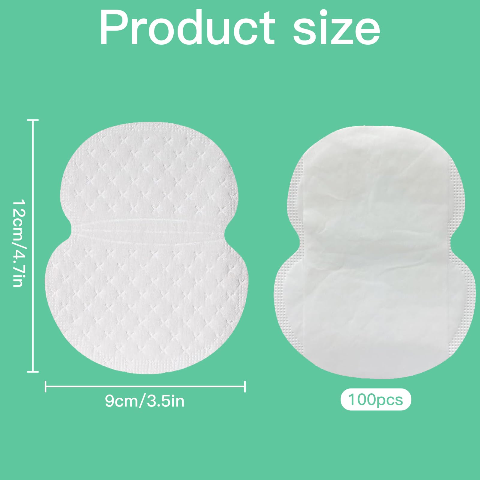 100 Piezas Parches Sudor Axilas, Almohadillas Absorción de Sudor, Protector para Axilas, Parches Antitranspirante, Absorbe el Sudor y los Olores para Mujeres y Hombres