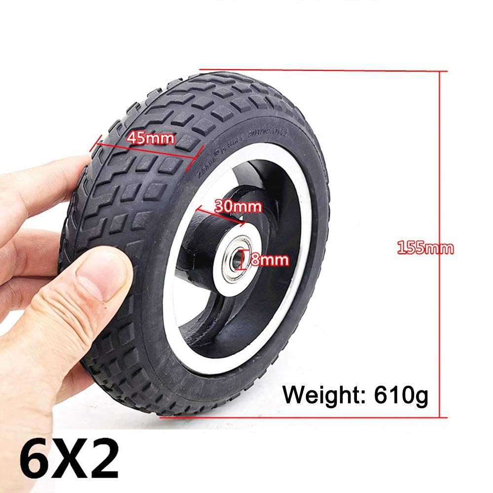 Neumáticos de Scooter eléctrico de 6 Pulgadas,neumáticos sólidos de Nido de Abeja no inflables 6x2,utilizados para reemplazar Las Ruedas Delanteras y traseras Completas del Scooter (10 mm)
