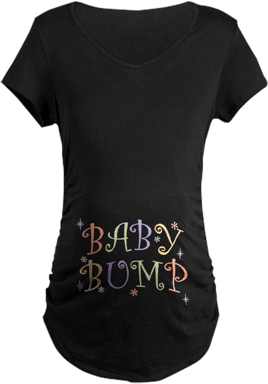 CafePress Retro Baby Bump Maternity Dark T Shirt Women's Maternity Ruched Side T-Shirt