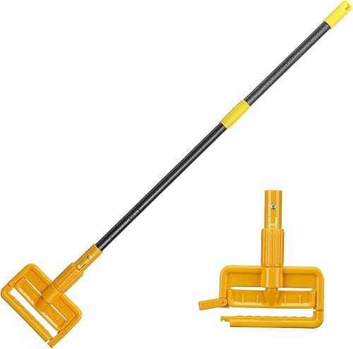 YeYeBest Mango de trapeador comercial resistente, palo de trapeador comercial de metal de 60 pulgadas, ajustable para limpieza de suelos