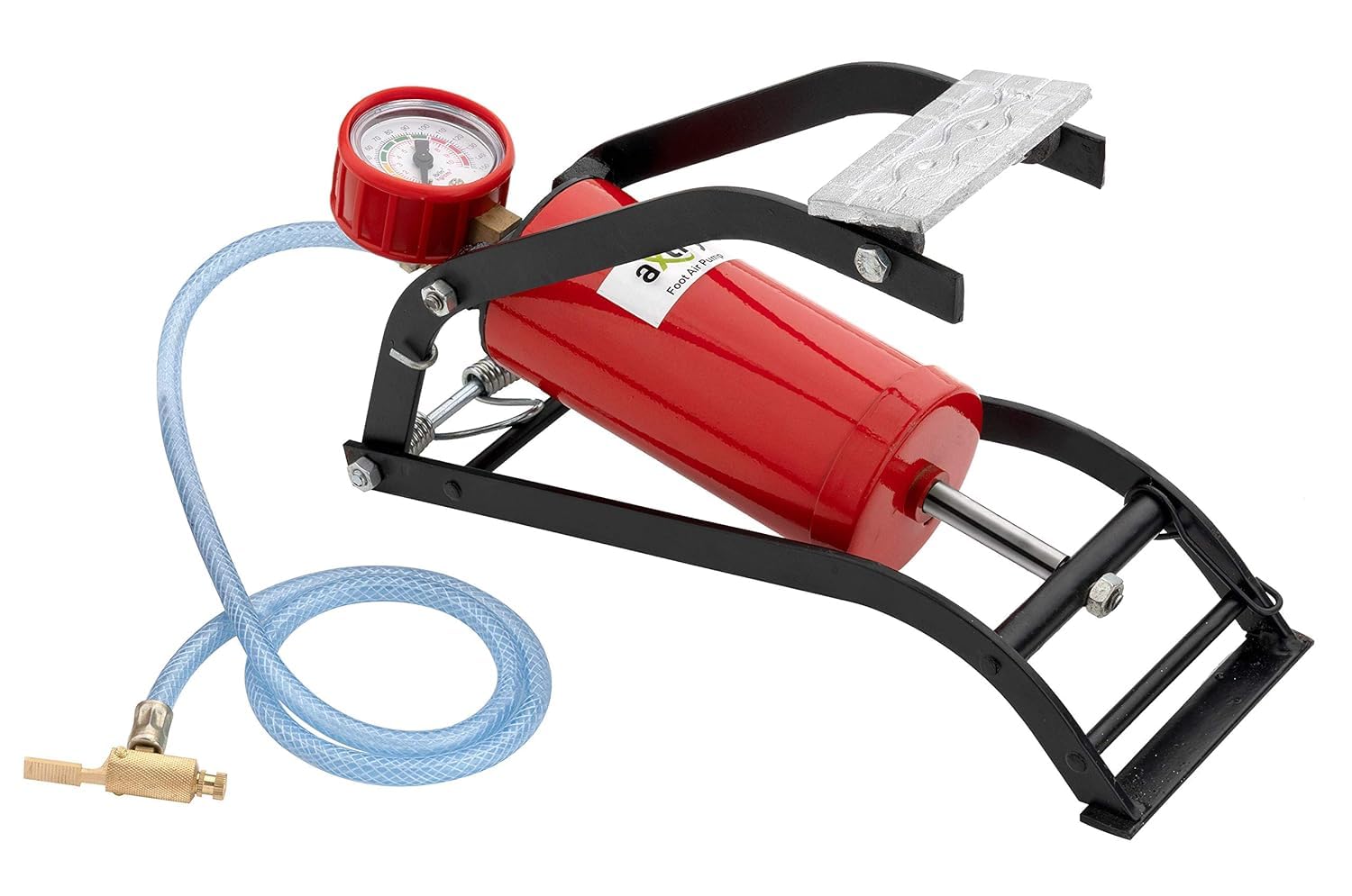 150 PSI Heavy Duty Foot Pump with Pressure Gauge – Metal Body Pedal Air Inflator for Car, Bike, Motorcycle, Bicycle & Balls – Foldable Portable Tyre Pump (Red)