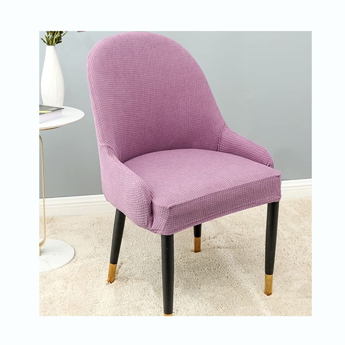 Coprisedia elasticizzato con braccioli, set da 4 pezzi, per sala da pranzo, cucina e ufficio, vestibilità elastica, colore: rosa
