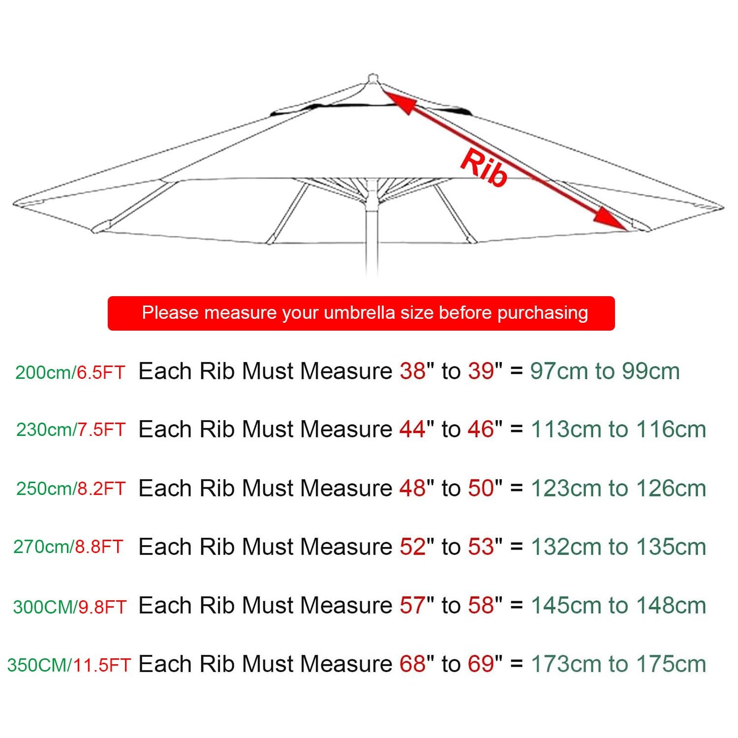 Auvent De Remplacement Pour Parasol De Jardin, Toile Anti UV 50+, Housse Polyester 350CM