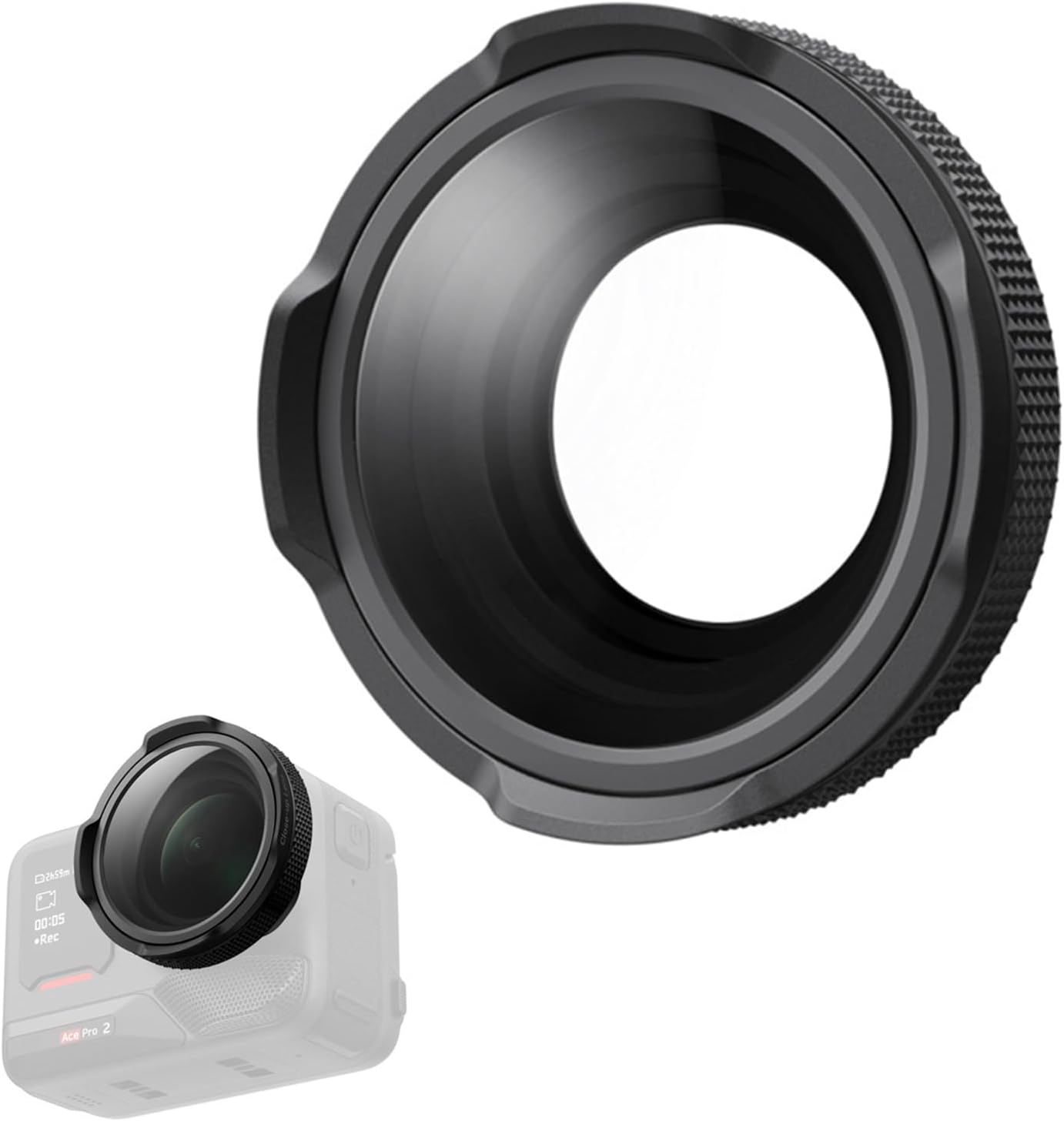 Macro Lens Compatible with Insta360 Ace Pro 2 Action Camera Accessories, Close-Up Lens for Insta360 Ace Pro 2, 10–75cm (3.9-30in) Adjustable Focal Length