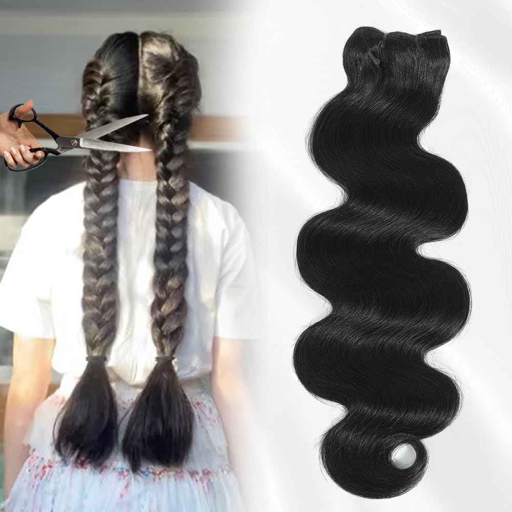 Raw Bundles Human Hair，16A Raw Burmese Hair Body Wave Bundles, 28 Inch, 3 Years Service Life, Keep Texture Silky Soft Tangle-Free after Multiple Washes