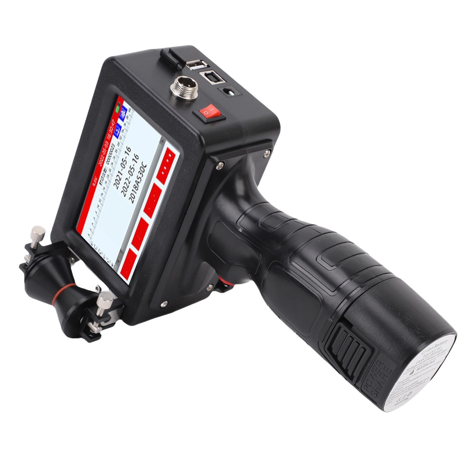Domary Stampante a Getto D'inchiostro Portatile da 12,7 Mm, Codificatrice | Processore Quad , Touch Screen LED da 4,3 Pollici, Altezza di Stampa Regolabile da 2 a 12,7 Mm, Stampa su Cavi in ​​legno,