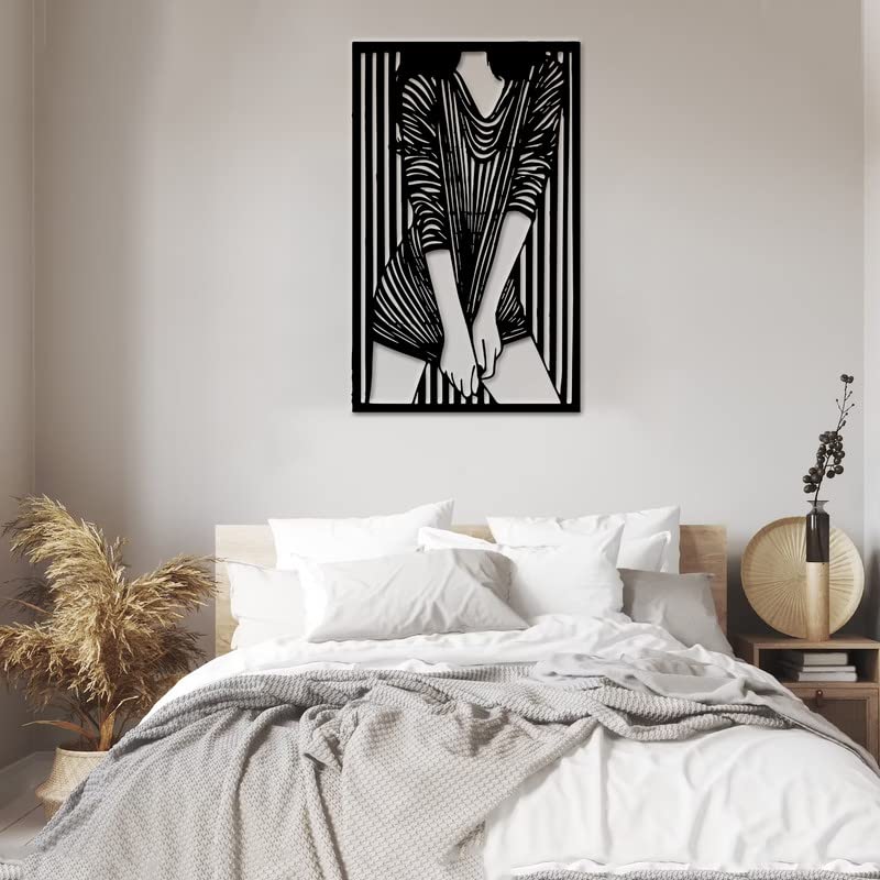 Shree Gift World Abstract Wall Hanging Art Decoration for Living Room, Bedroom, Dining Room, Guest Room, Office, Reception Wall Art- MDF wooden| Wall Décor Hanging Set, Black ART_21