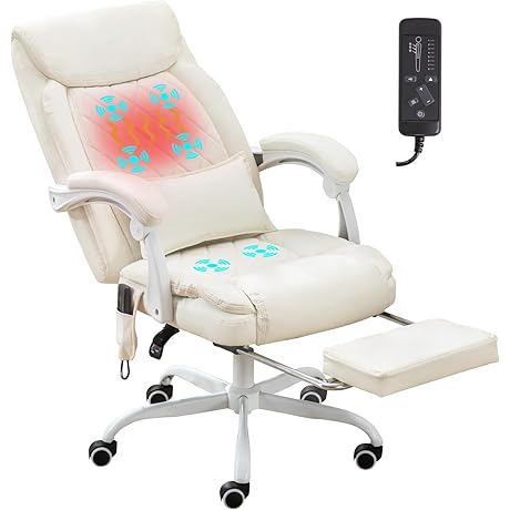 Cream Office Chair with Wheels - Elevate Your Comfort