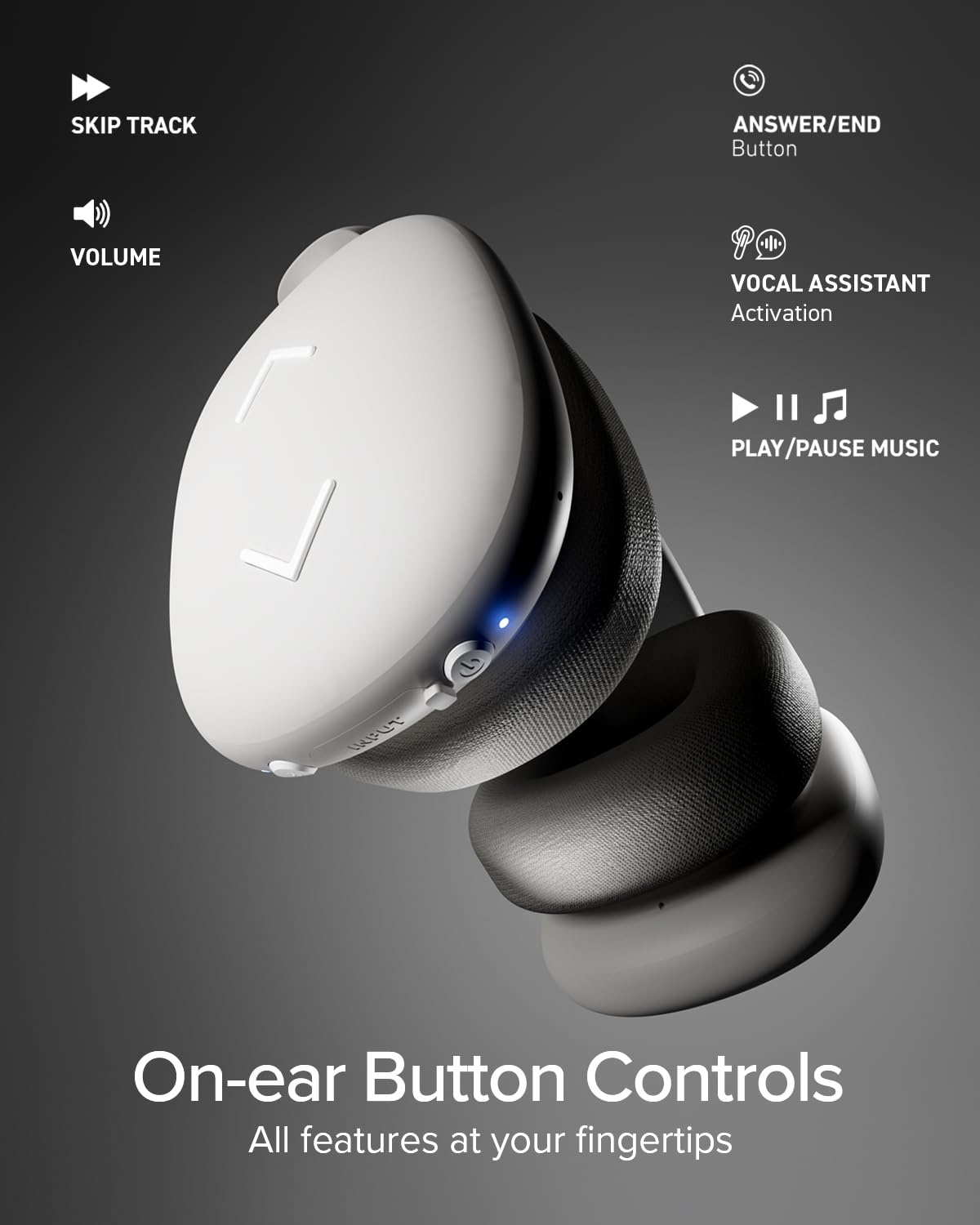 JAZ Pure Wave Bezprzewodowe Słuchawki Gamingowe On-Ear z Niskim Opóźnieniem, Mikrofon i Sterowanie, Jack 3.5 mm, do Smartfonów, Tabletów i Laptopów, do 50h Odtwarzania