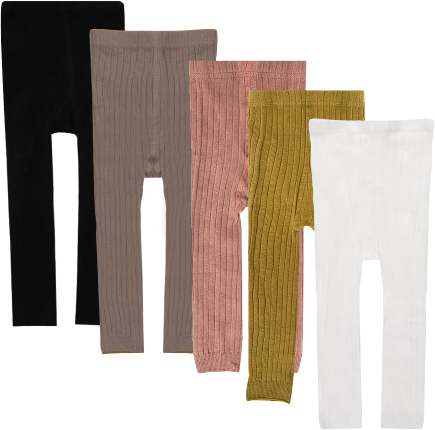 Ehdching Baby Girls Cable Knit Leggings Toddler Solid Footless Tights Cotton Seamless Pants Pantyhose for Infants Kids