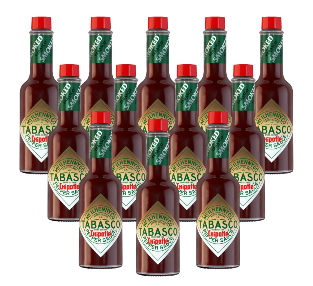 TABASCO® Salsa Chipotle 12 × 60 ml – Salsa de chile chipotle ahumado, sabor intenso y equilibrado, ideal para barbacoas, marinados y cocina picante