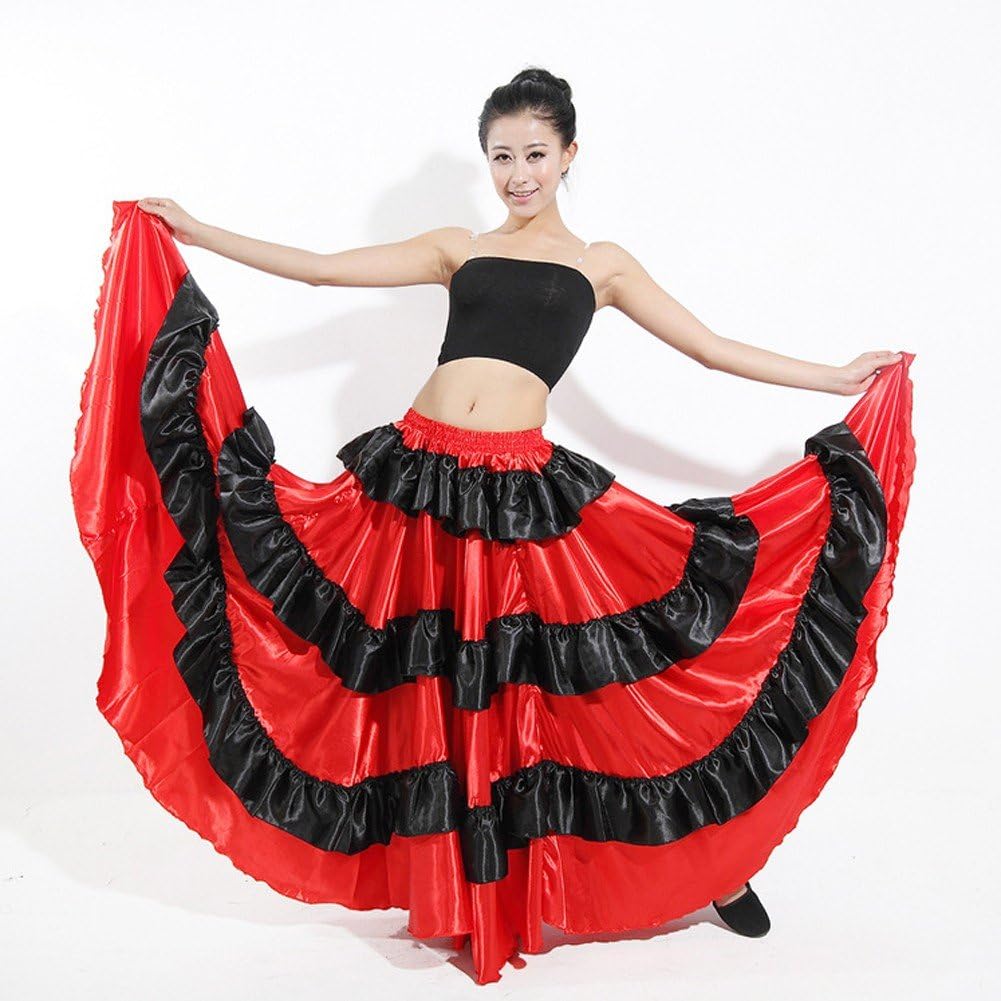 Spanischer Swing-, Flamenco-Performance-, Rüschen, Spanischer, Halloween-bauchtanzrock Für Frauen, Ballsaal-übungen