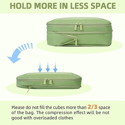 Miniatura 10 de BAGAIL - Juego de organizadores de equipaje expandibles y compresibles para viajes paquete de 4 5 y 6 unidades