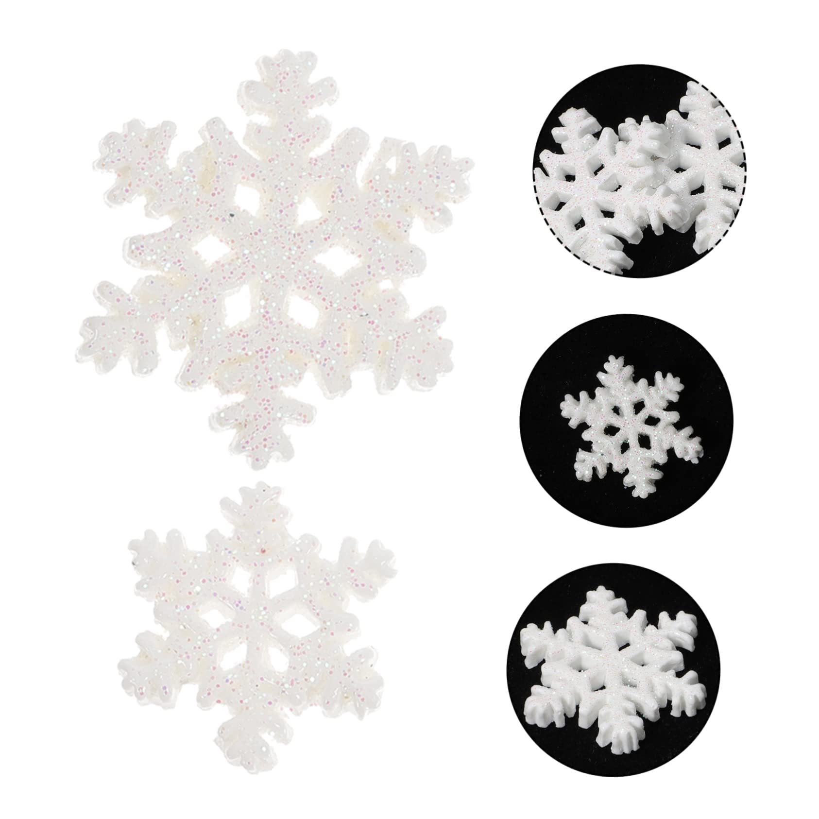 SHINEOFI 300 Pz Fiocco Di Neve Micro Paesaggio Ciondolo Fiocco Di Neve Glitterato Decorazioni Per Festival Fai Da Te Casa Delle Bambole Delle Fate Delle Vacanze Micropaesaggio Resina Bianca