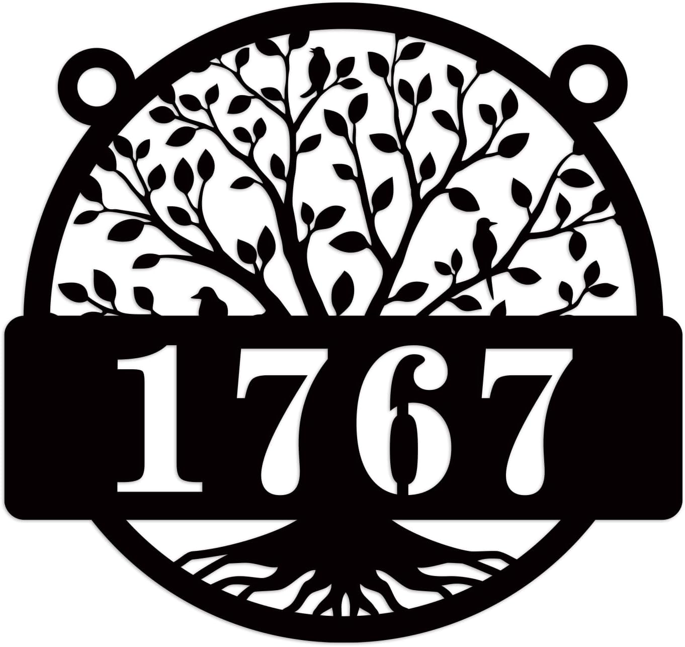 Custom Metal House Sign,Metal House Street Number Sign, Custom House Number Garden Flag, Hanging Lamp Post Address Plaque with House Number, Metal Address Sign for Yard, Hanging Mailbox Numbers Plaque