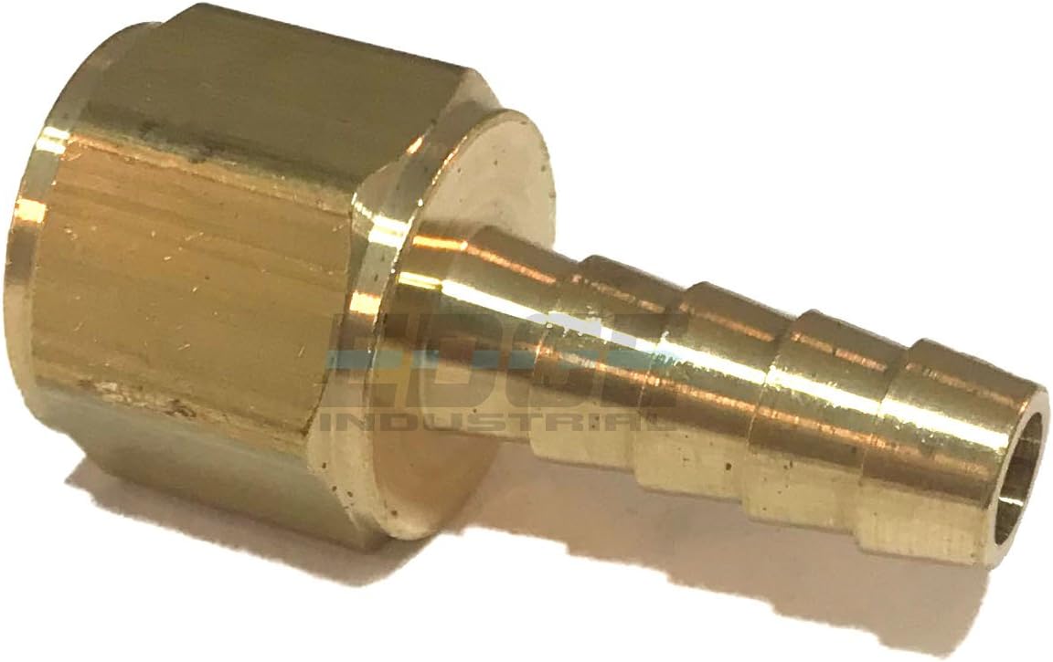 5/16 Hose ID to 3/8 Female NPT FNPT Straight Brass Fitting Fuel / AIR / Water / Oil / Gas / WOG (Qty 01)