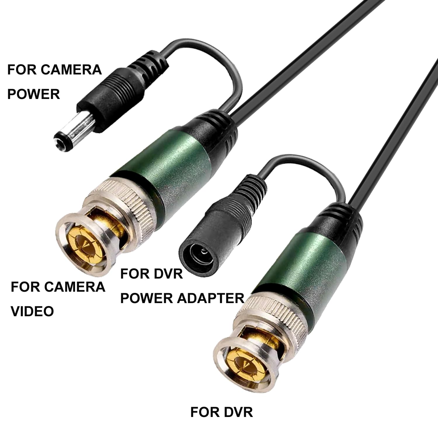 YOTETION 4 Pack 60ft bnc Video Power Cable, All-in-One Siamese Video and Power Security Camera CableSecurity Camera Cable Wire Cord for CCTV dvr Surveillance System