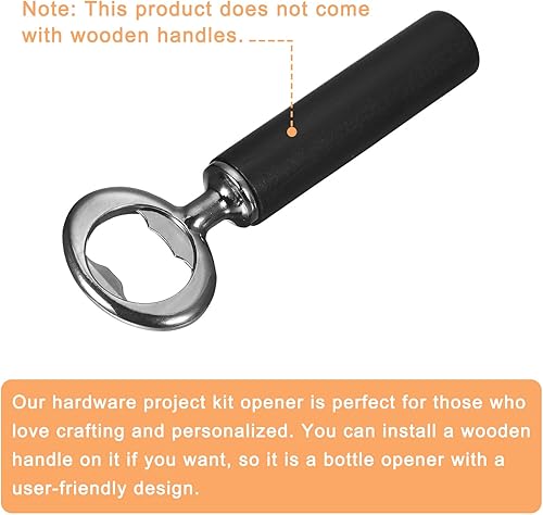 Miniatura 4 de uxcell Abrebotellas, 4 piezas de 2.087 in  Abridor de cerveza con tornillo de aleación de zinc, kit de insertos planos roscados para boda, fiesta de