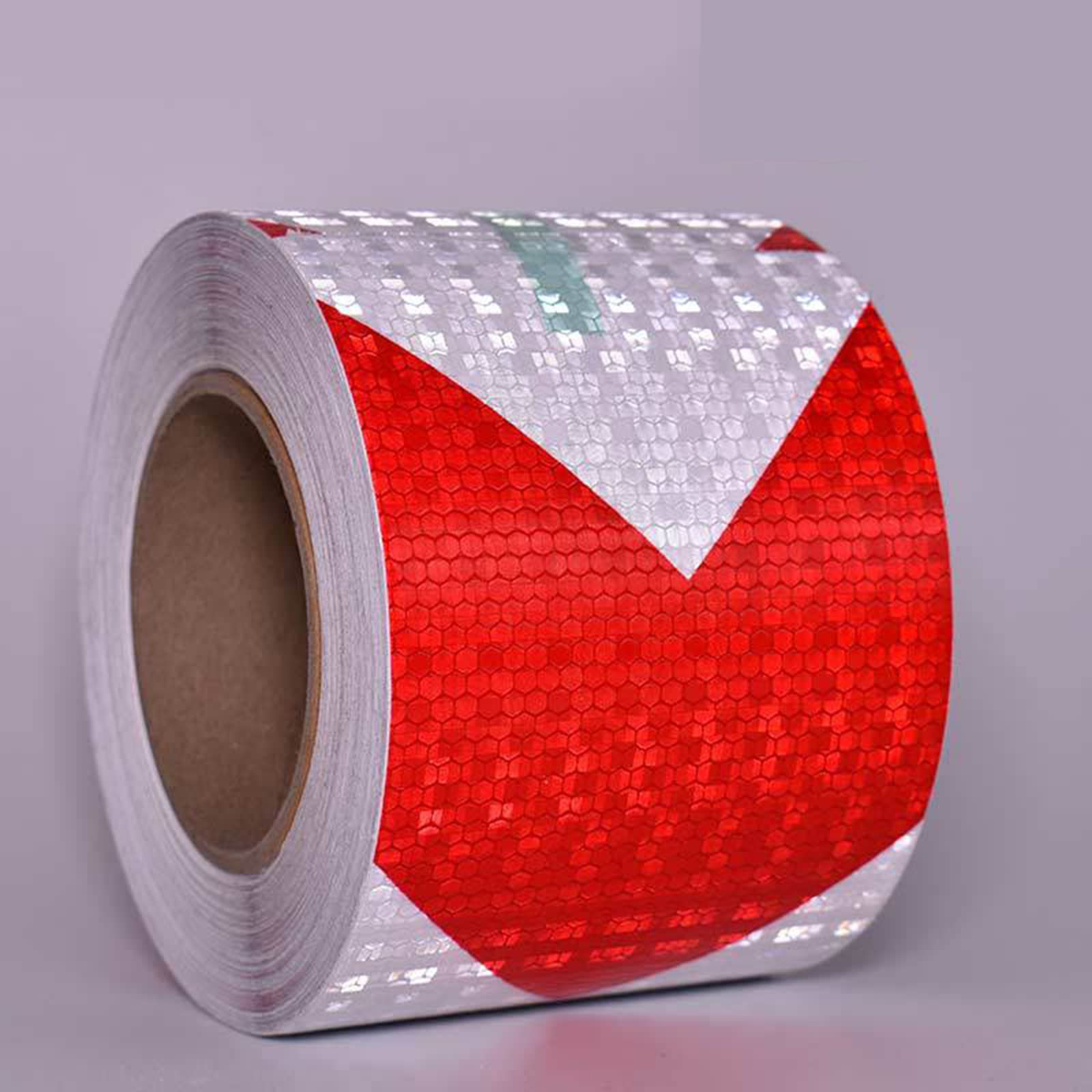 Reflektierendes Klebeband, Absperrband, Bodenmarkierungsband, 10,2 cm x 25,9 m, gut sichtbares Klebeband, Warnband for Auto, Fahrrad, Fahrrad, for Anhänger, Outdoor-Autos, LKWs ( Color : Red/White )