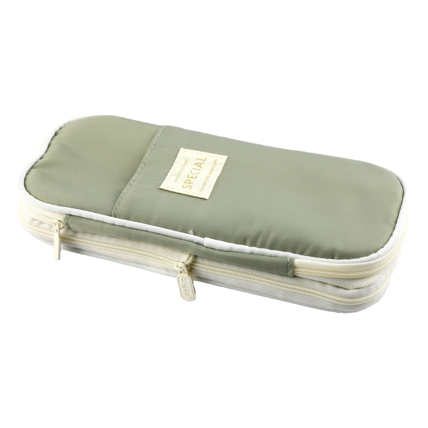 Lotsdonxia Expandable Pencil Case, Large Capacity Stationery Organizer, Retractable Design, Multiple Compartments, Oxford Fabric, Green and Pink Options