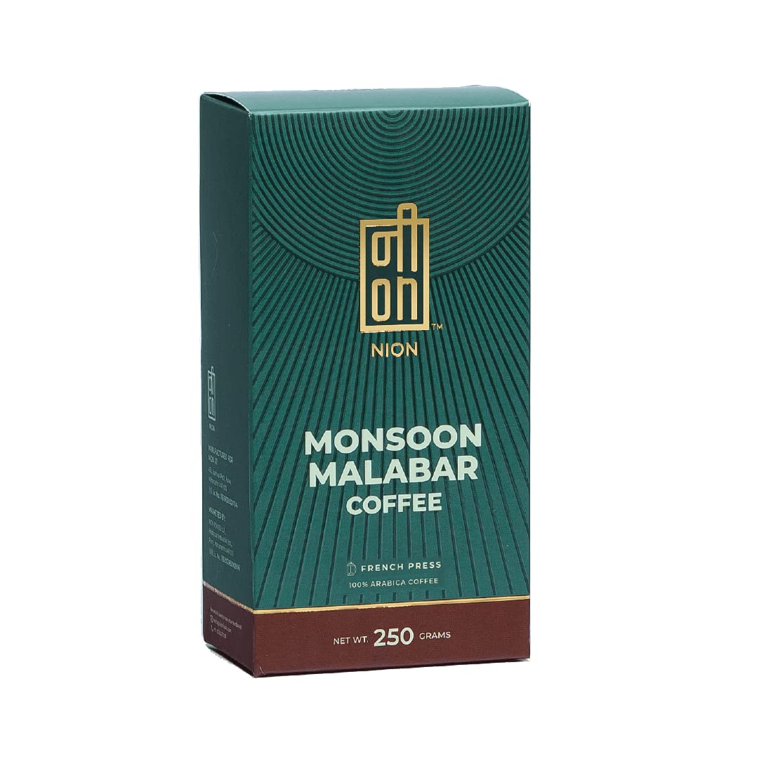 Nion Monsoon Malabar Coffee | Medium Roast Coarse Grind Coffee Powder | 100% Arabica Coffee | French Press Coffee | 250g (B0937DMRLN) Amazon Price History, Amazon Price Tracker