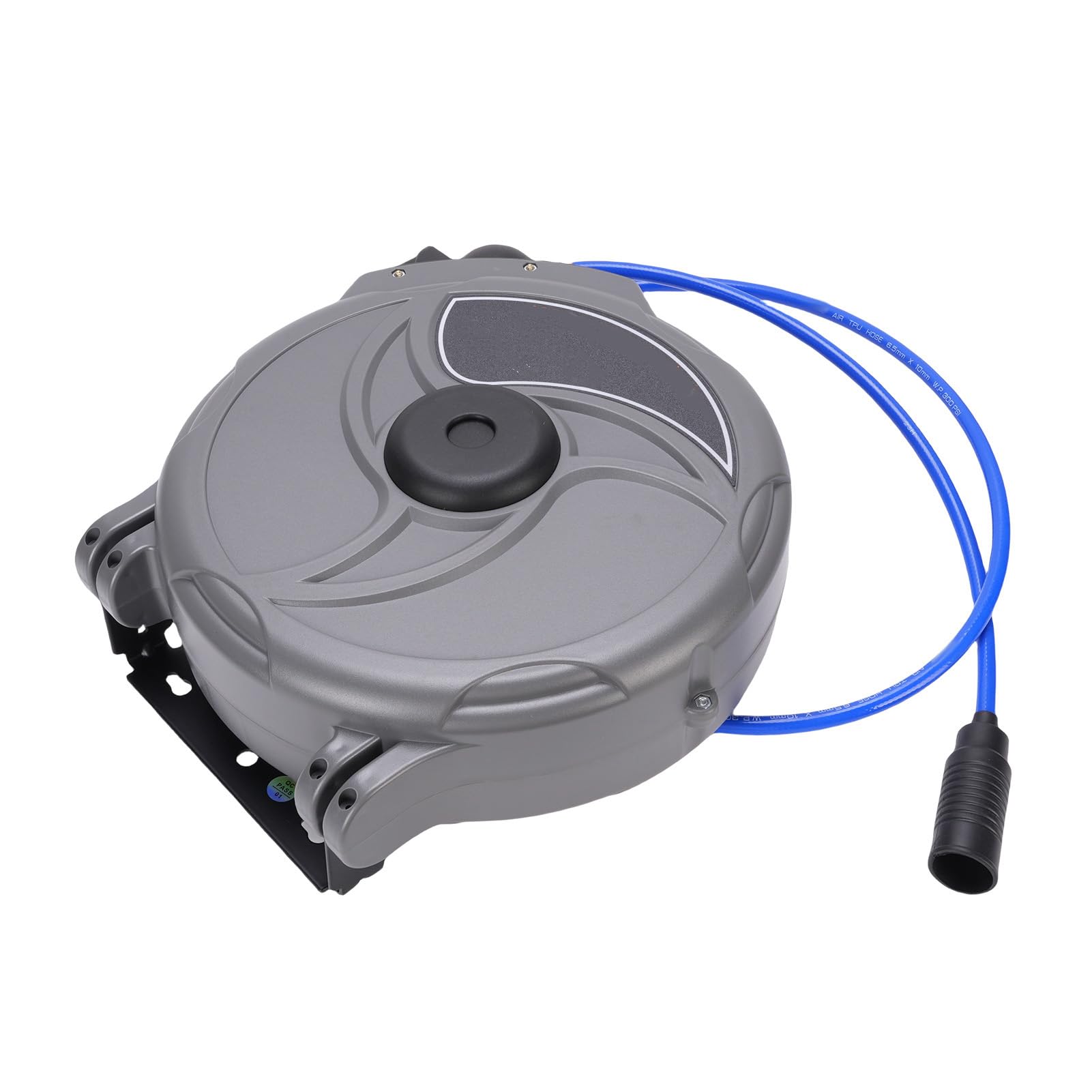 10mmx15m Retractable Air Hose Reel Wall Mountable Auto Rewind Pneumatic Hose Reel with Self Locking Quick Connector for Garage