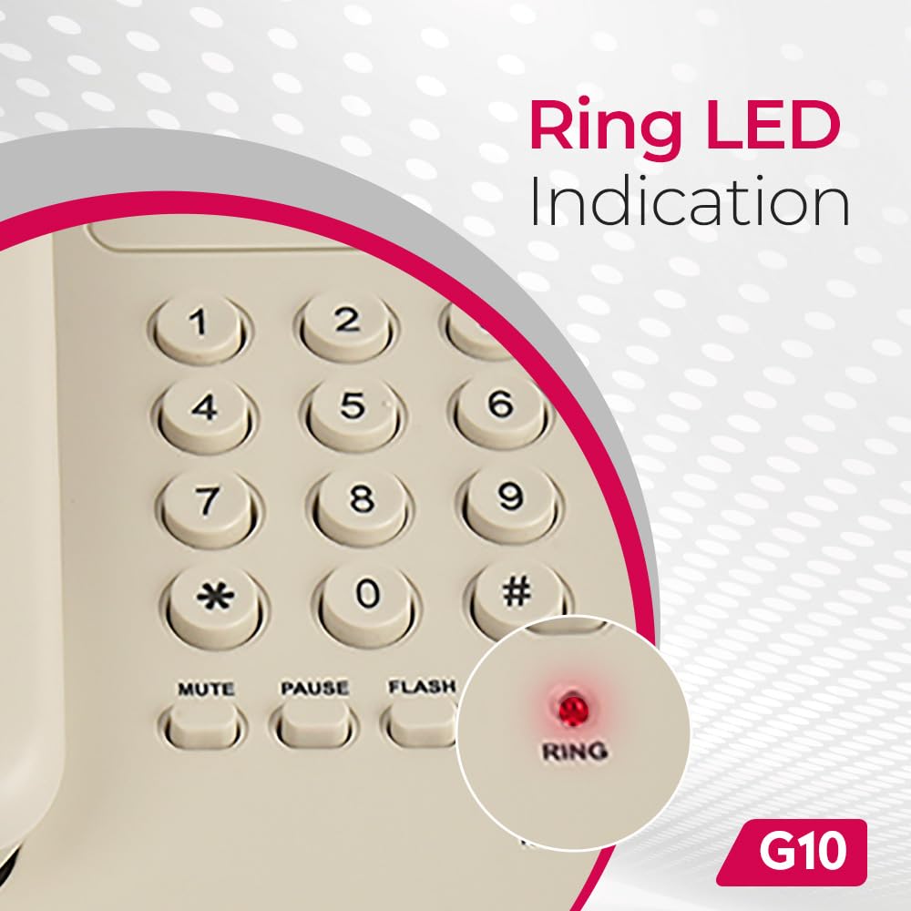 Beetel G10 Newly Launched,Expandable Cordless Landline Phone, Ringer LED Indication, Desk and Wall Mountable, 3 Step Ringer Volume Control, Tone/Puls/Flash/Pause/Redial, TEC Certified (G10 Warm Grey) 25 615z7HCNmML. SL1000