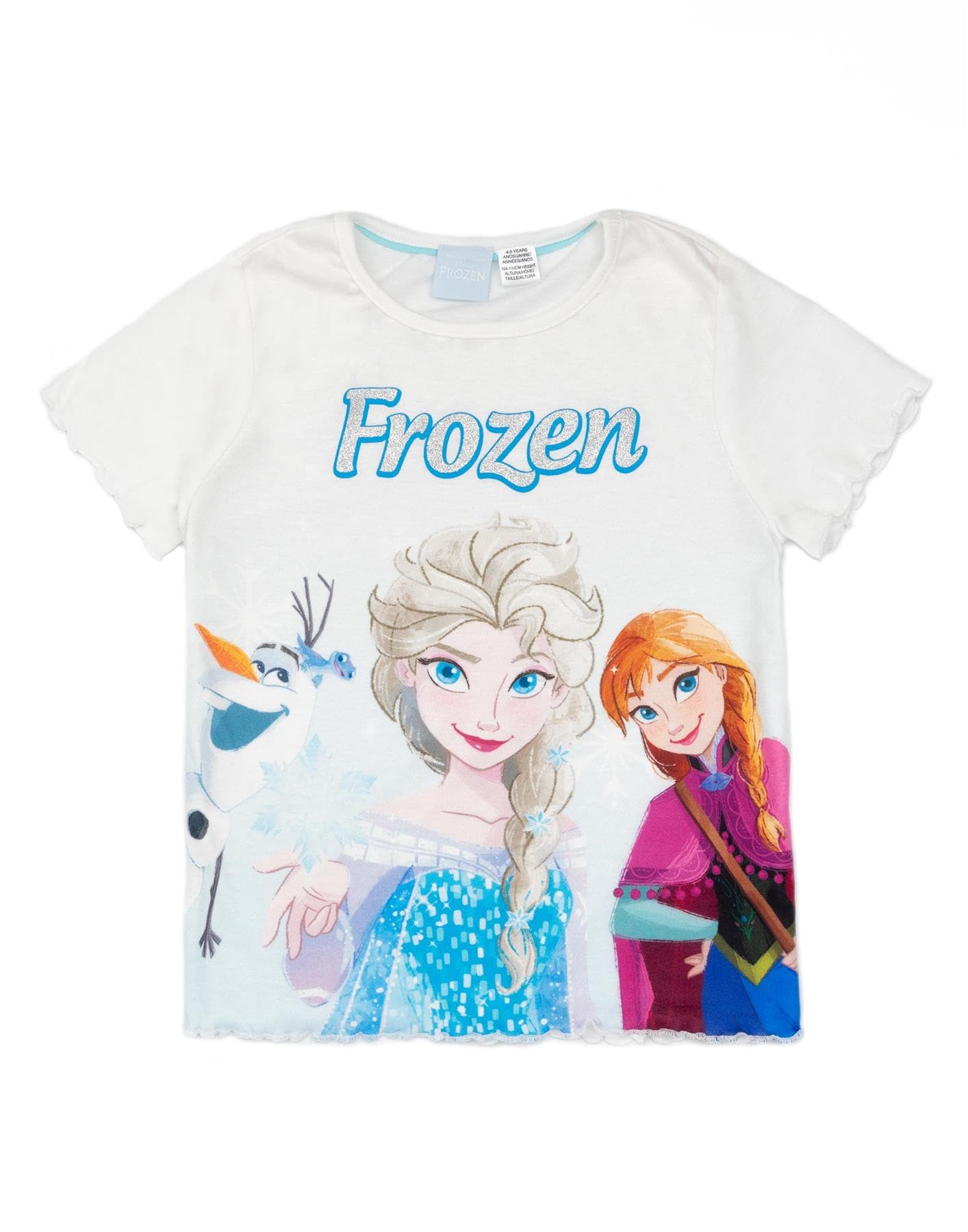 Disney Frozen Pyjama Bleu pour Fille | T-Shirt et Short Frozen pour Enfants | Conception d'aventure givrée | Marchandise Officielle Cadeau Parfait pour Les Petites Princesses de glac
