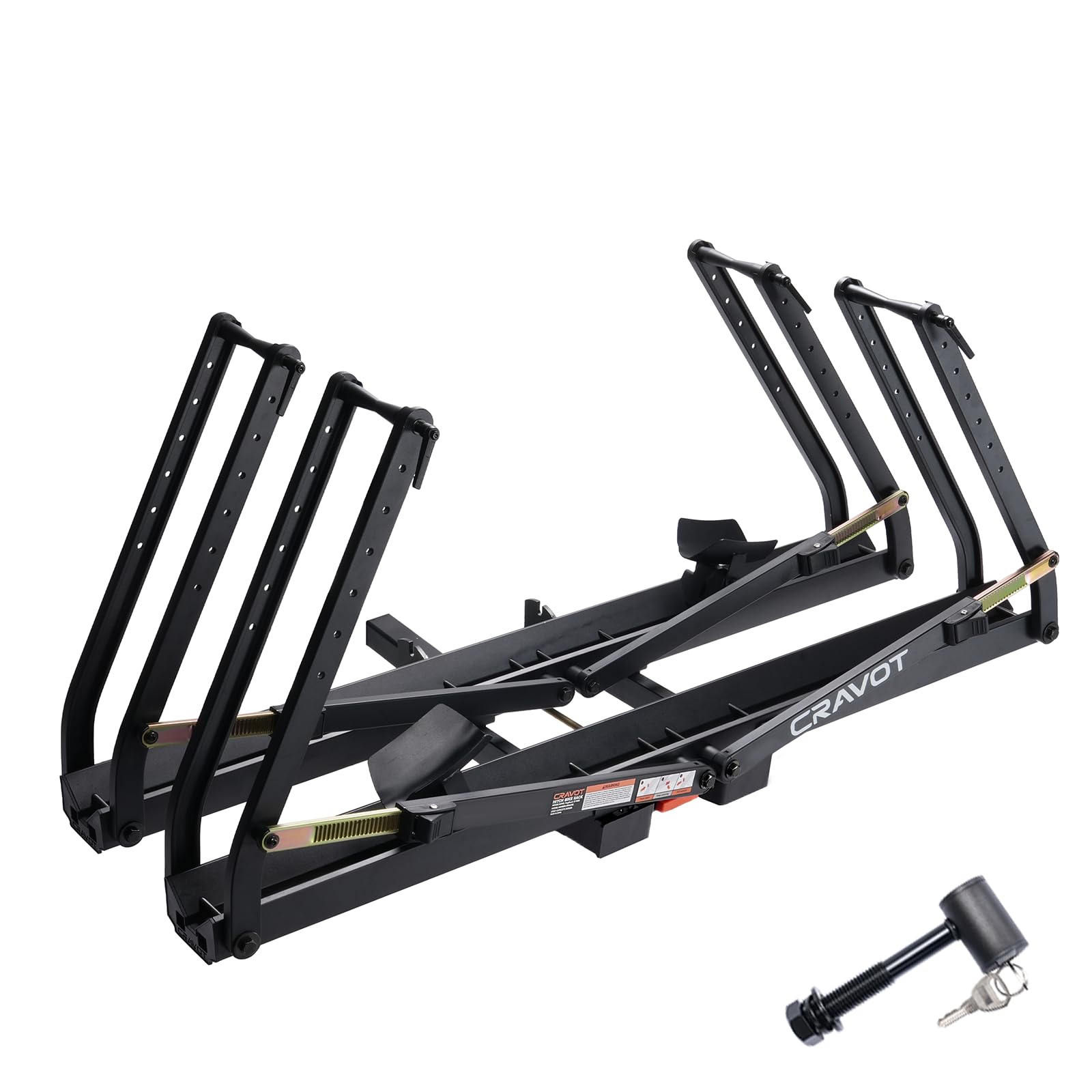 CRAVOT Ebike Racks for 2 Bikes Tow Hitch, Tire Clamp Rack Bike Carrier