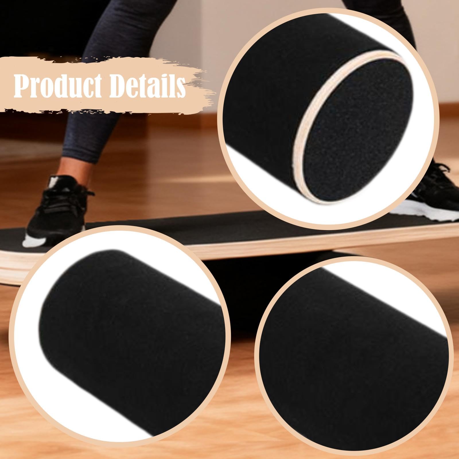Balance Board Ausilio di Equilibrio in Legno con Rullo per Allenamento Stabilità Training Esercizio Equilibrio Portatile Adatto Sport