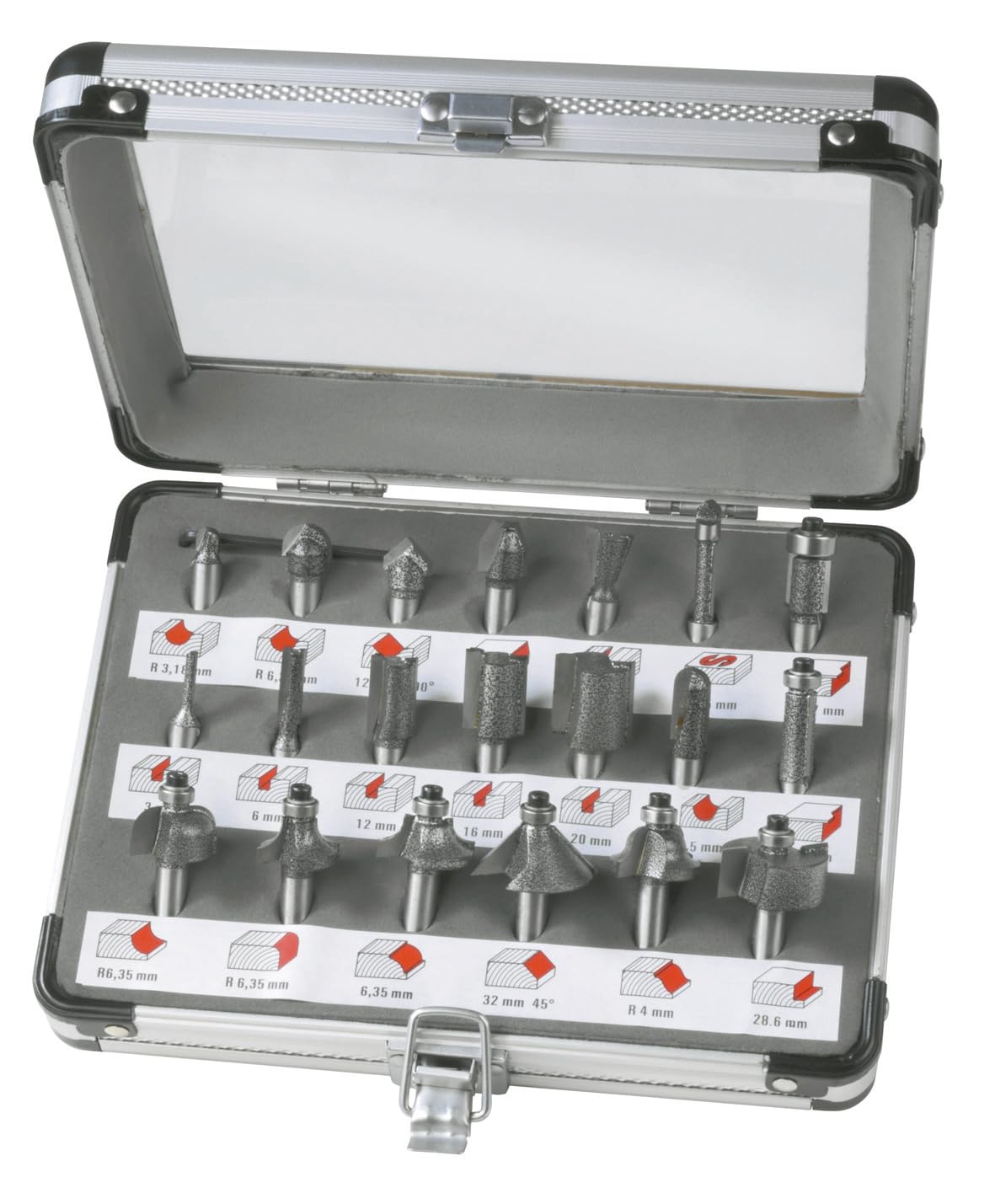 FERM PRA1008 Lot de 20 Fraises - pour défonceuses, PRA1008