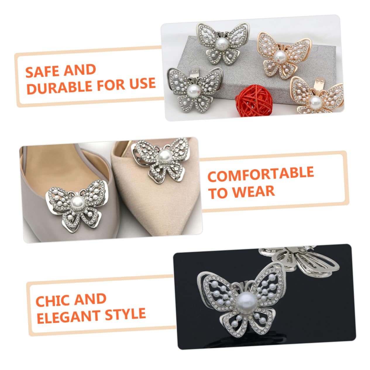 Healeved Clip per Scarpe Sposa con Decorazioni Chic per e Pumps Accessorio per Cerimonie e Cristallo
