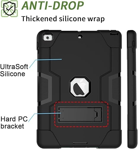 Miniatura 6 de AICase - Funda para iPad de 6 generacióniPad de 5 generación (9.7 pulgadas, modelo 20182017) AICase resistente híbrida a prueba de golpes con