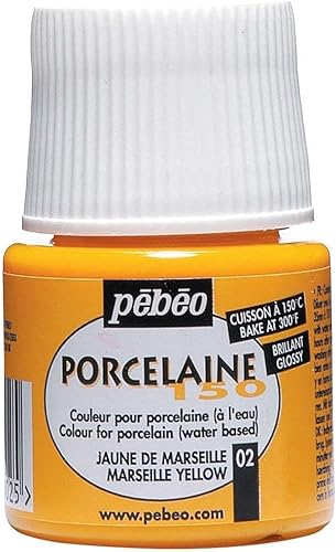 Pebeo Porcelaine 150 - Pintura de cerámica a base de agua de alto brillo para porcelana, suministros de arte premium, no tóxica y resistente al