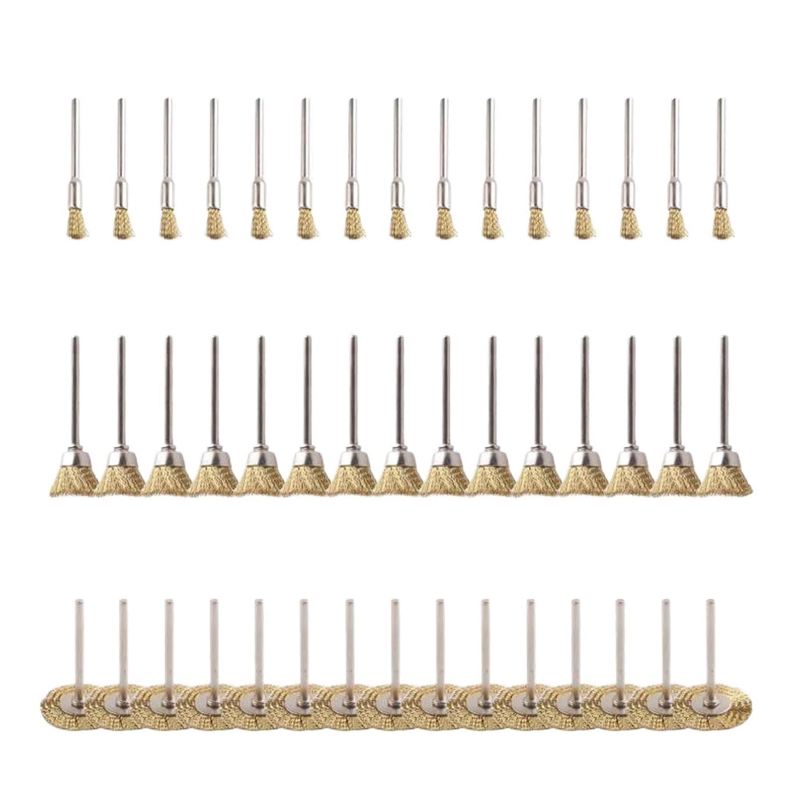 Szczotki metalowe, tarcze miseczkowe, Zestaw szczotek drucianych stalowych 10-45 szt. Ścierne koło garnkowe z chwytem 2,35/3 mm do polerowania wiertłem(45PCS-Gold)