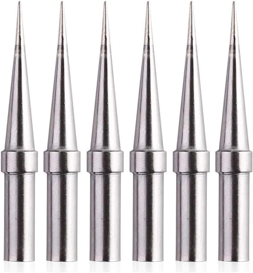 Solder Tips 6pcs for Weller ET Soldering Iron, Replacement Tips for WES51/50,WESD51,PES51 / 50,WE1010NA WCC100 LR21 ET Tip Series