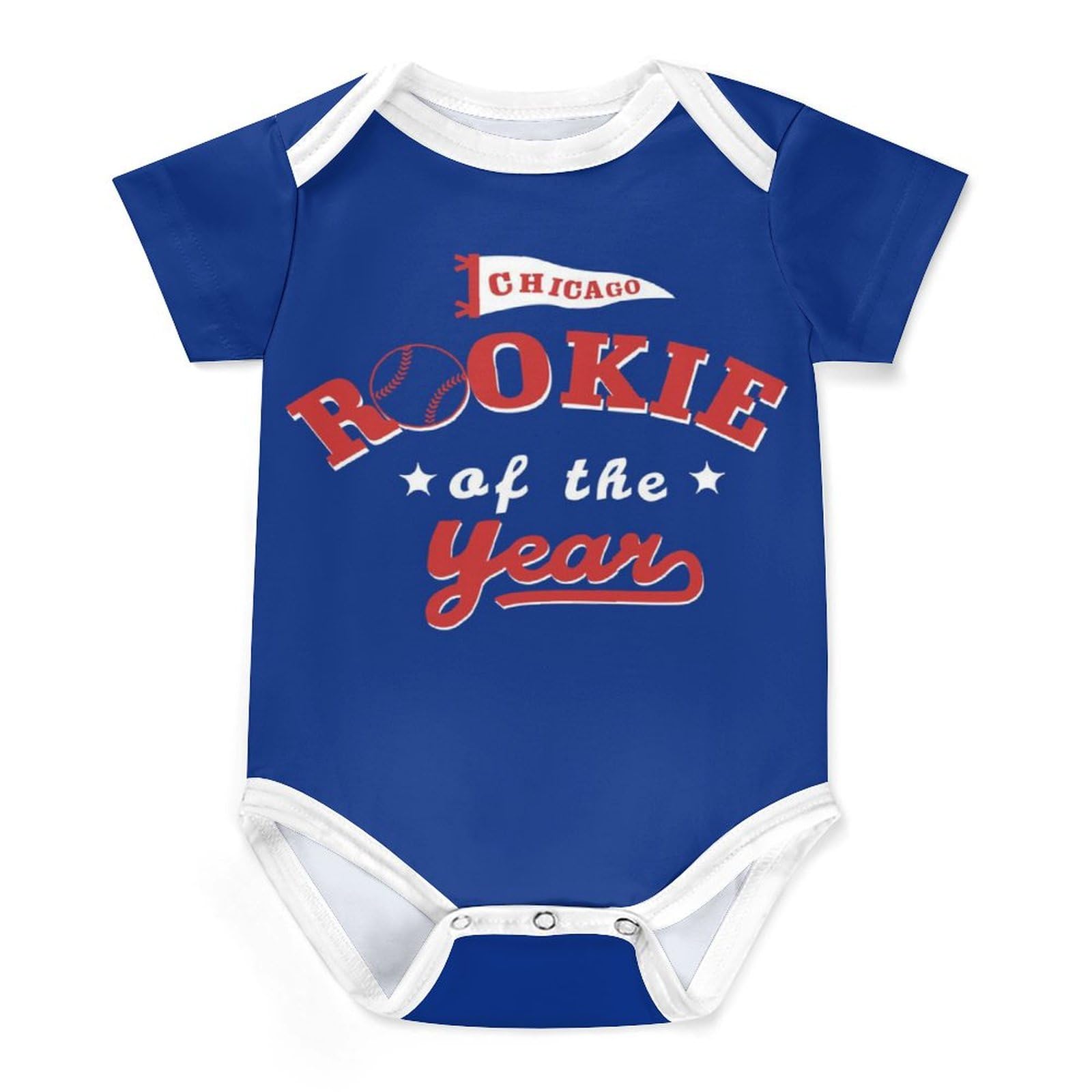 Custom Baseball Baby Clothes, Rookie of The Year Romper Personalized Baby Name and Number Bodysuit Gift