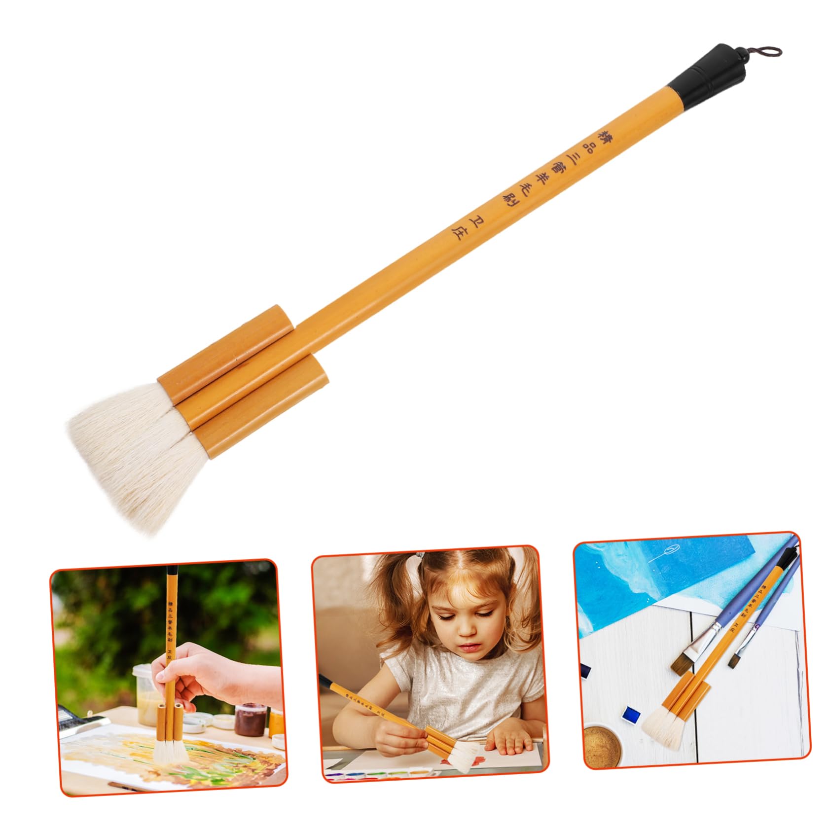 DOITOOL 5 Piezas cepillo de lana brocha cepillo de arte doméstico pequeño pintar de pintura conveniente pincel de dibujo portátil de arte escolar pincel multifunción bambú