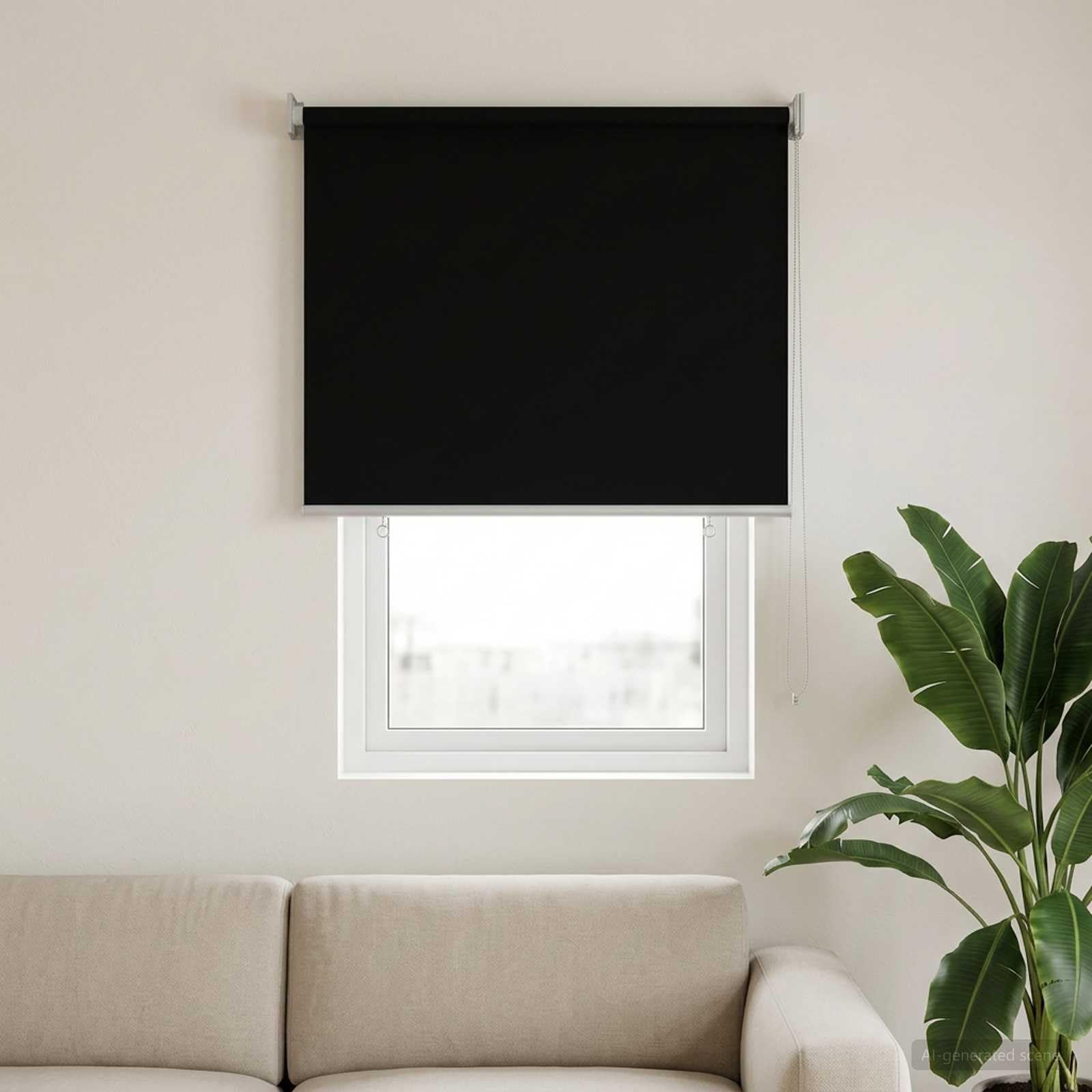 Tenda avvolgibile per esterni, in poliestere, nero | Controllo termico, montaggio a parete o soffitto, privacy, filtro solare, durevole