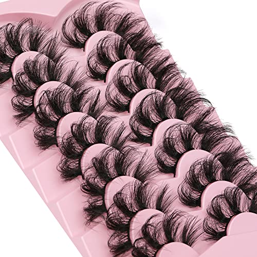 Ruairie Mink Lashes Fluffy False Eyelashes Pack 20MM Long Dramatic Wispy Faux Mink Eyelashes 7 Pairs