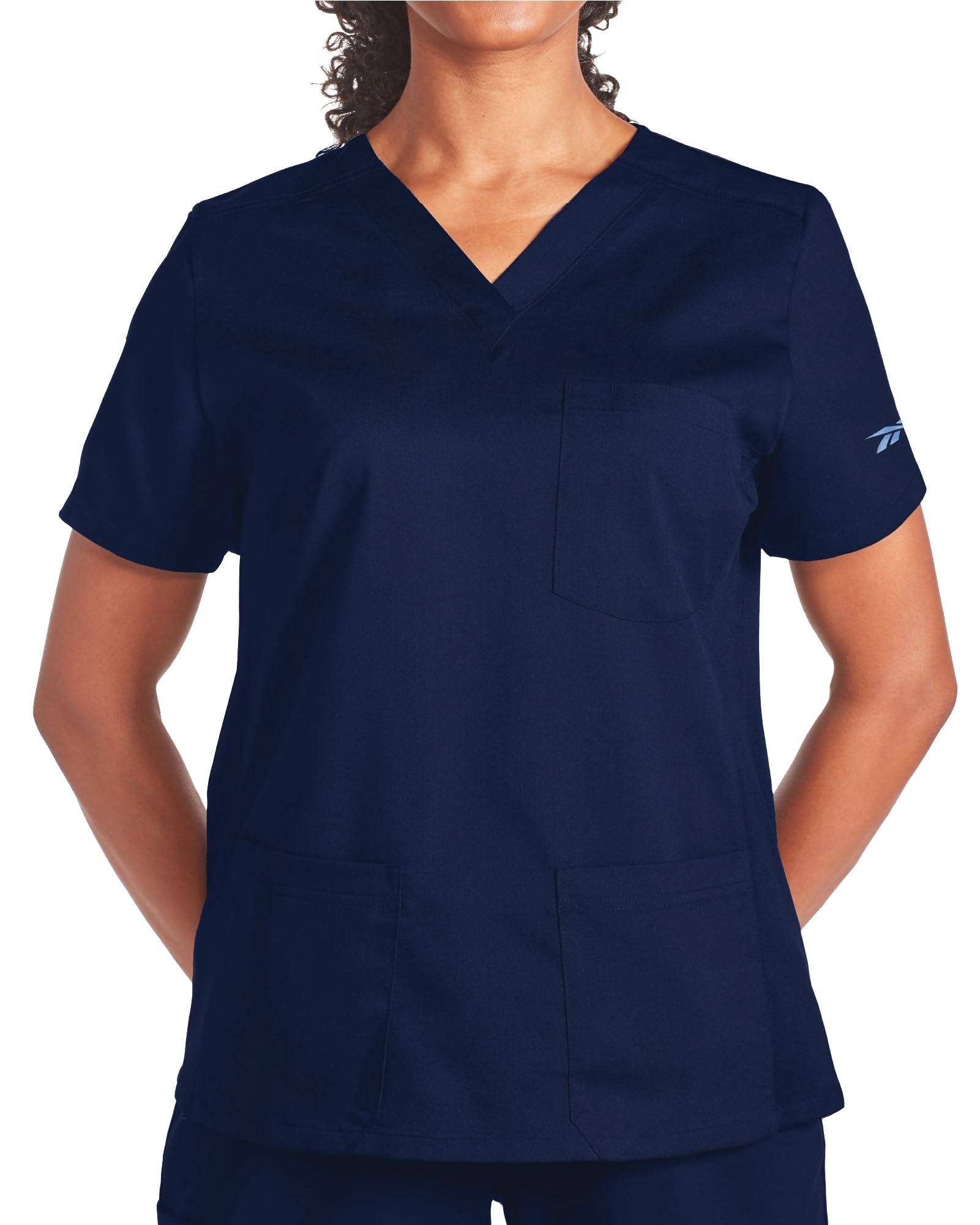 Reebok Womens Scrubs Top - Stretch V-Neck Medical Workwear Shirt, Breathable Uniform Scrubs for Women (Sizes: S-3XL)