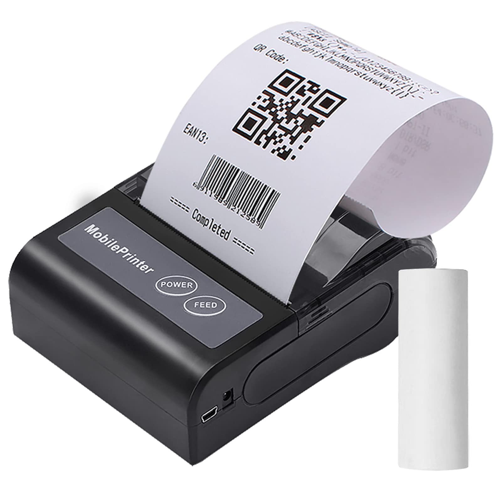 80 mm kabelloser BT Thermodrucker, Tragbarer persönlicher Rechnungsdrucker, Mini USB BT POS-Drucker, kompatibel mit Android/iOS/PC/Windows/Linux
