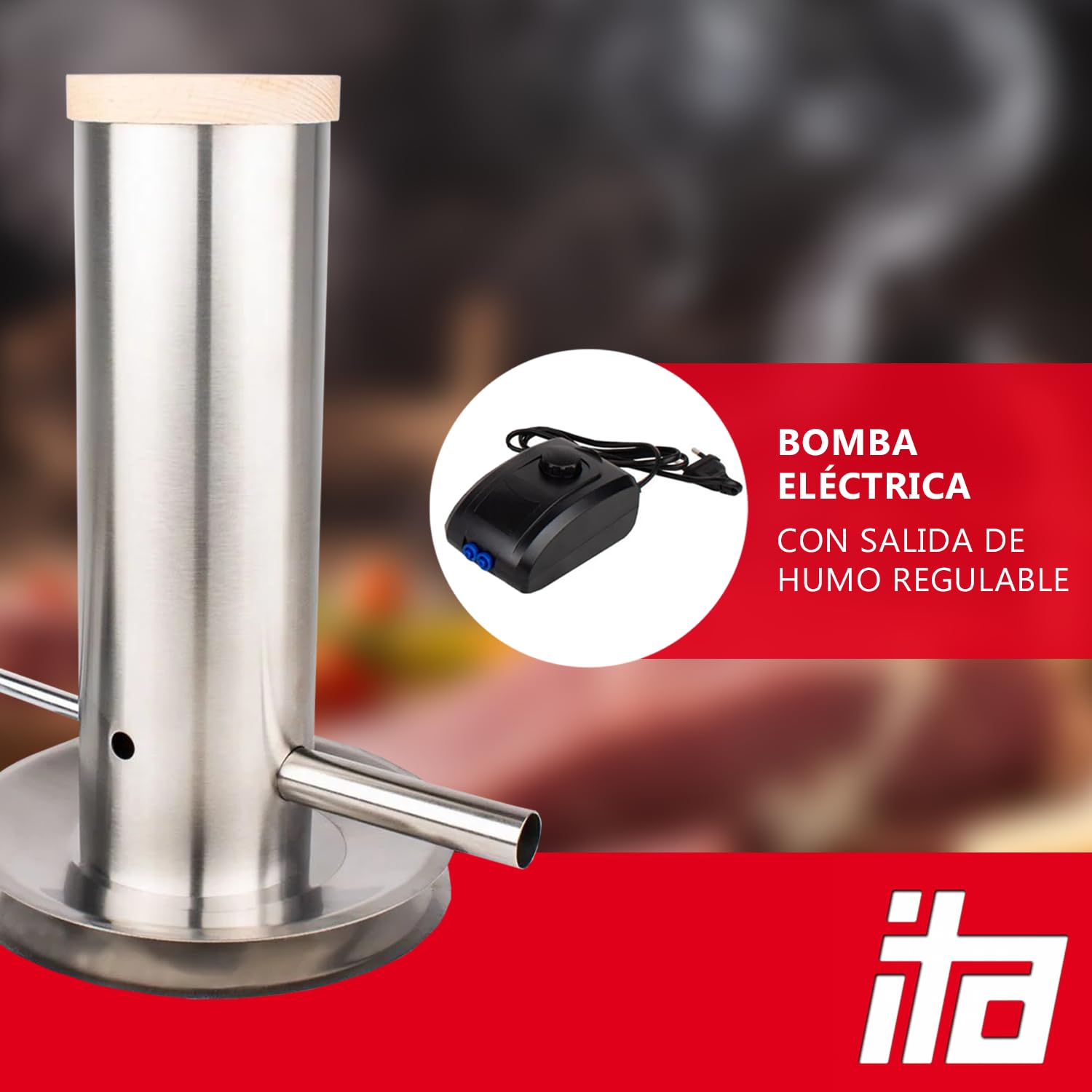 ITA Generador de Humo Frío Premium de Acero Inoxidable - Productor de Humo para Ahumadores - Generador de Humo para Ahumar en Frío Pescado, Carne, Queso