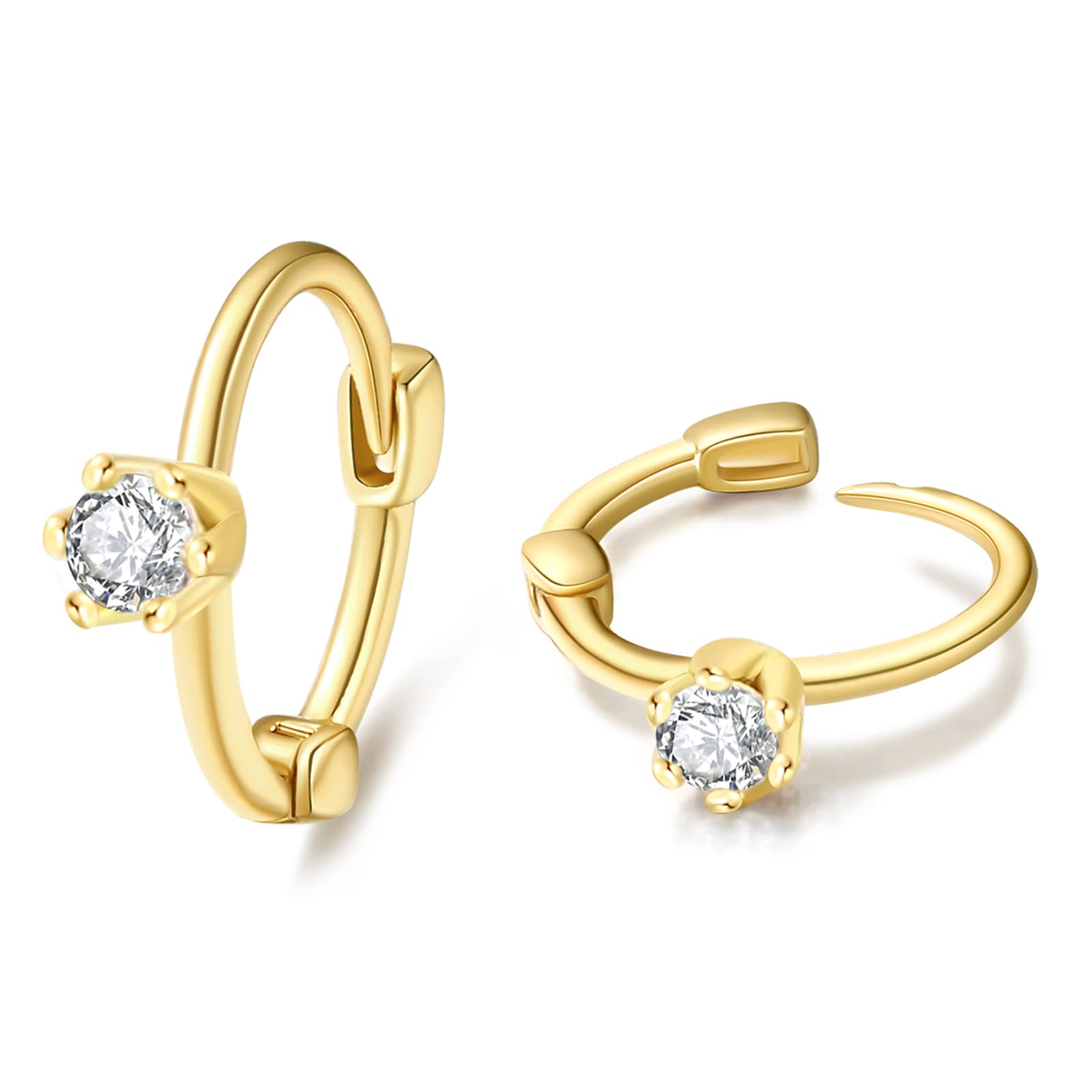 DAILY VIBES Dainty Butterfly Cross CZ Small Huggie Hoop Earrings for Women