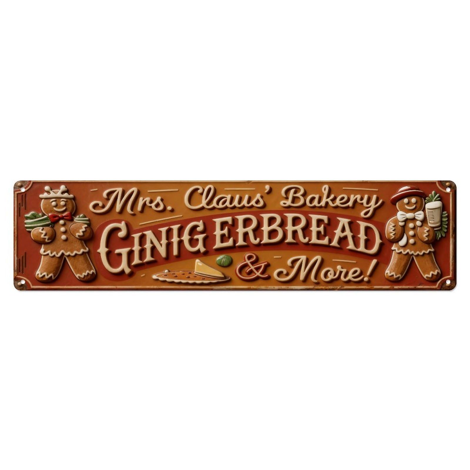Gingerbread Man And Woman Pattern Metal Tin Sign Plaque