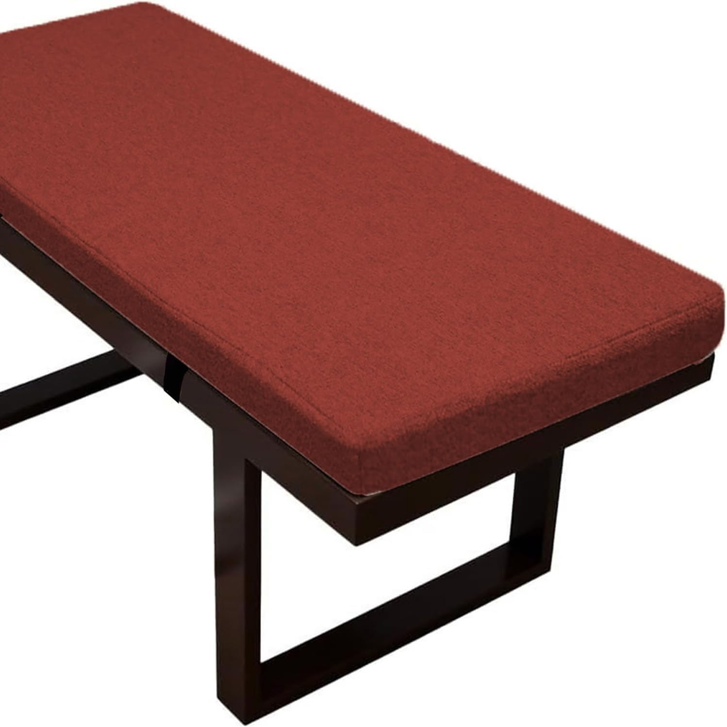 Coussin de Banc Antidérapant 120x40 cm en Mousse Épaisse Burgundy